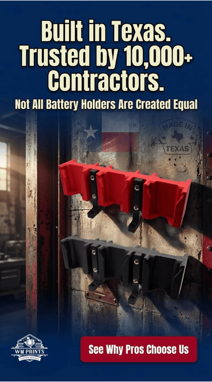 Milwaukee M18 battery holder - WM Prints LLC