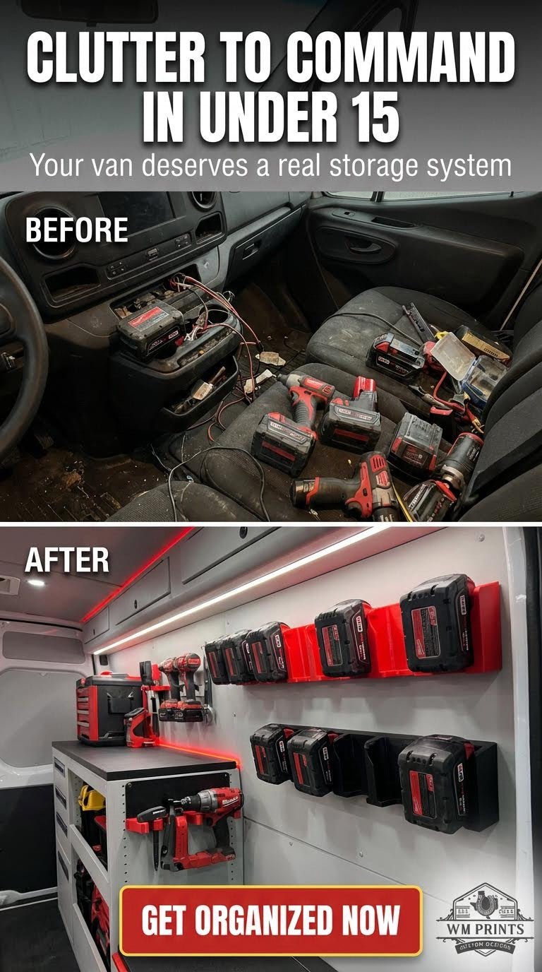 Milwaukee M18 type battery mounts - WM Prints LLC