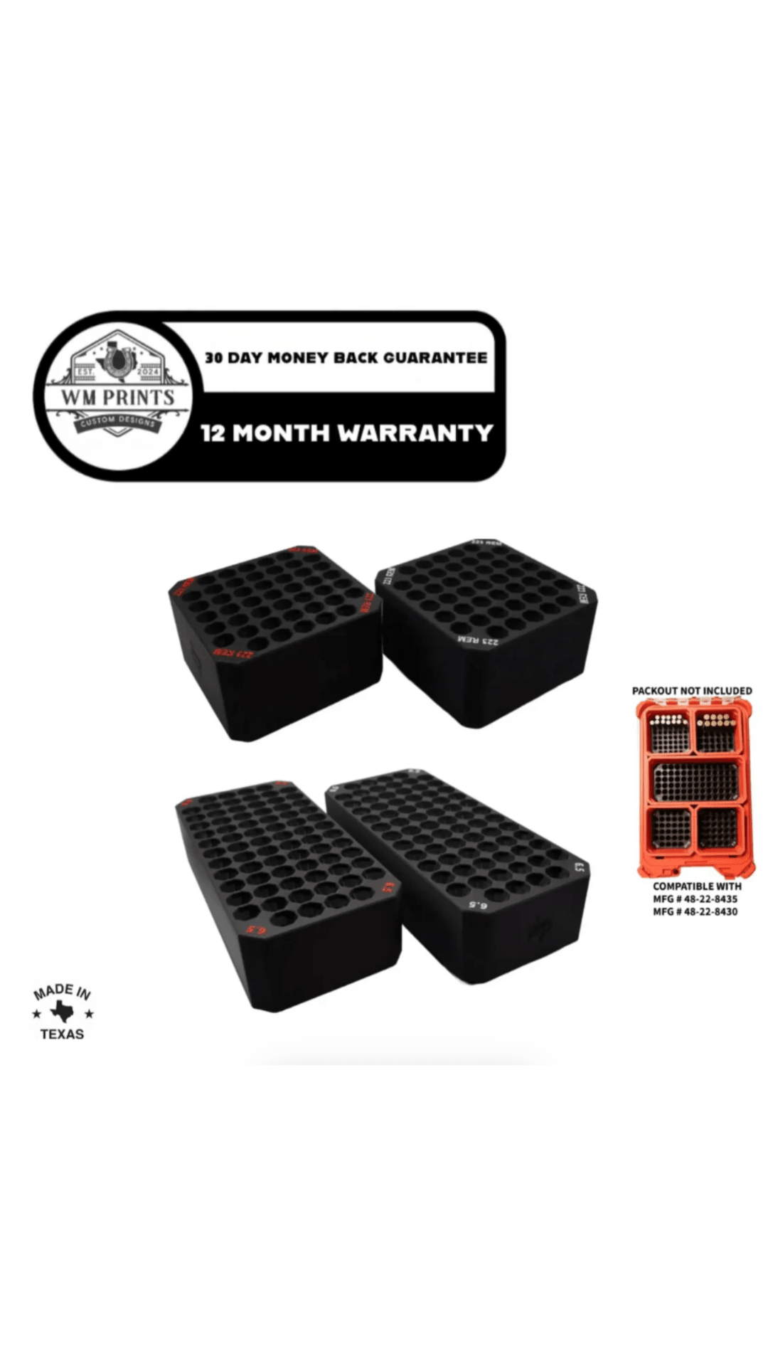 Milwaukee Packout Compact ammo inserts. - WM Prints LLC