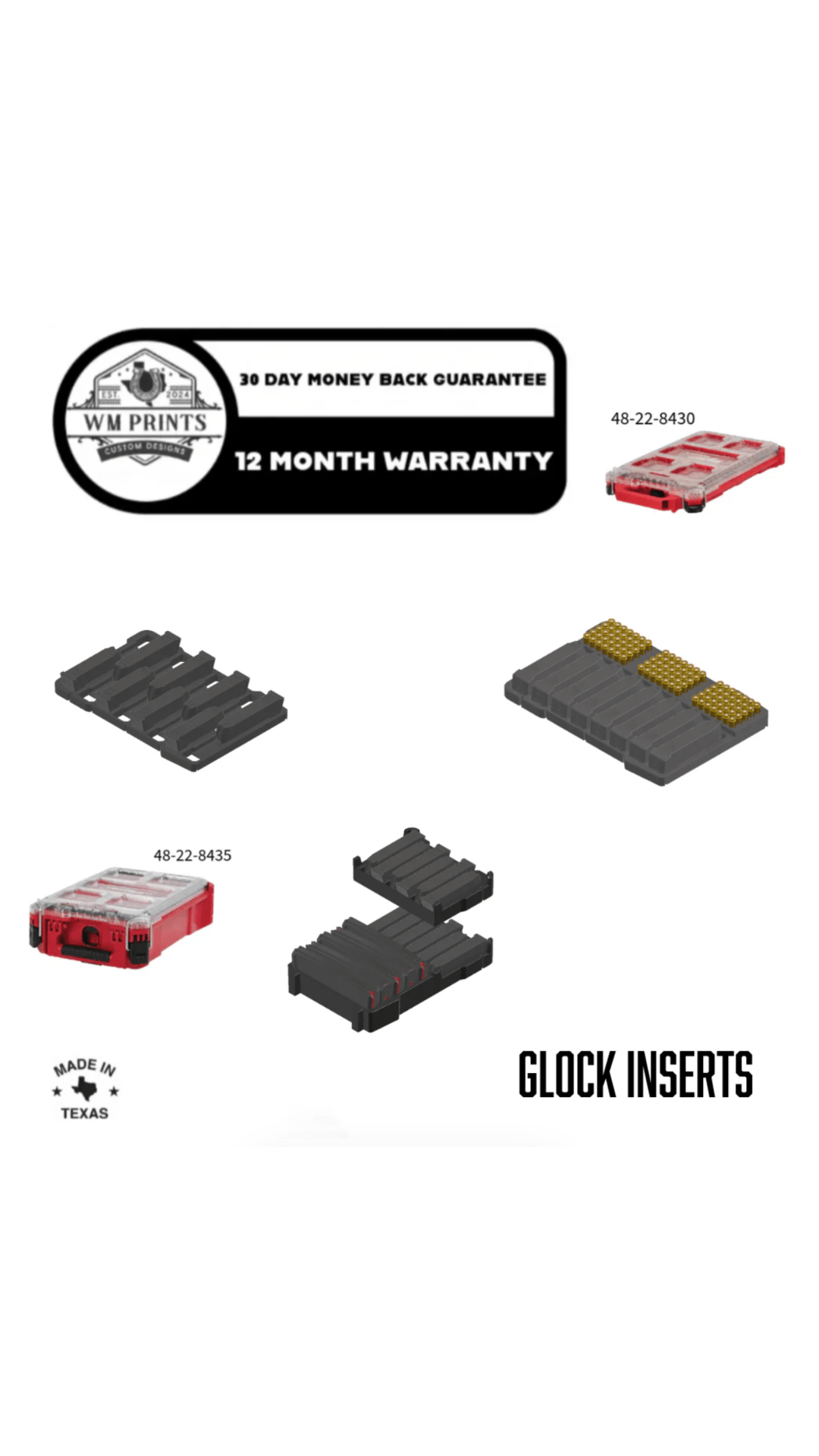 Milwaukee Packout Glock Magazine Inserts. - WM Prints LLC