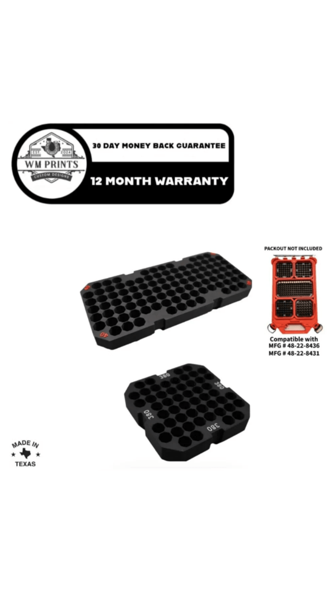 Milwaukee Packout Slim Ammo Inserts. - WM Prints LLC