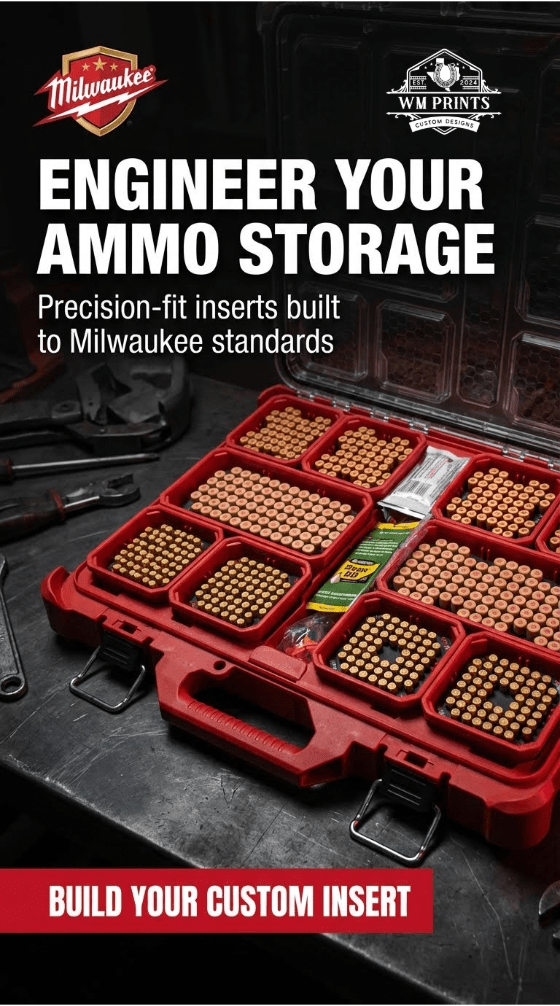 Milwaukee Packout Slim Ammo Inserts. - WM Prints LLC