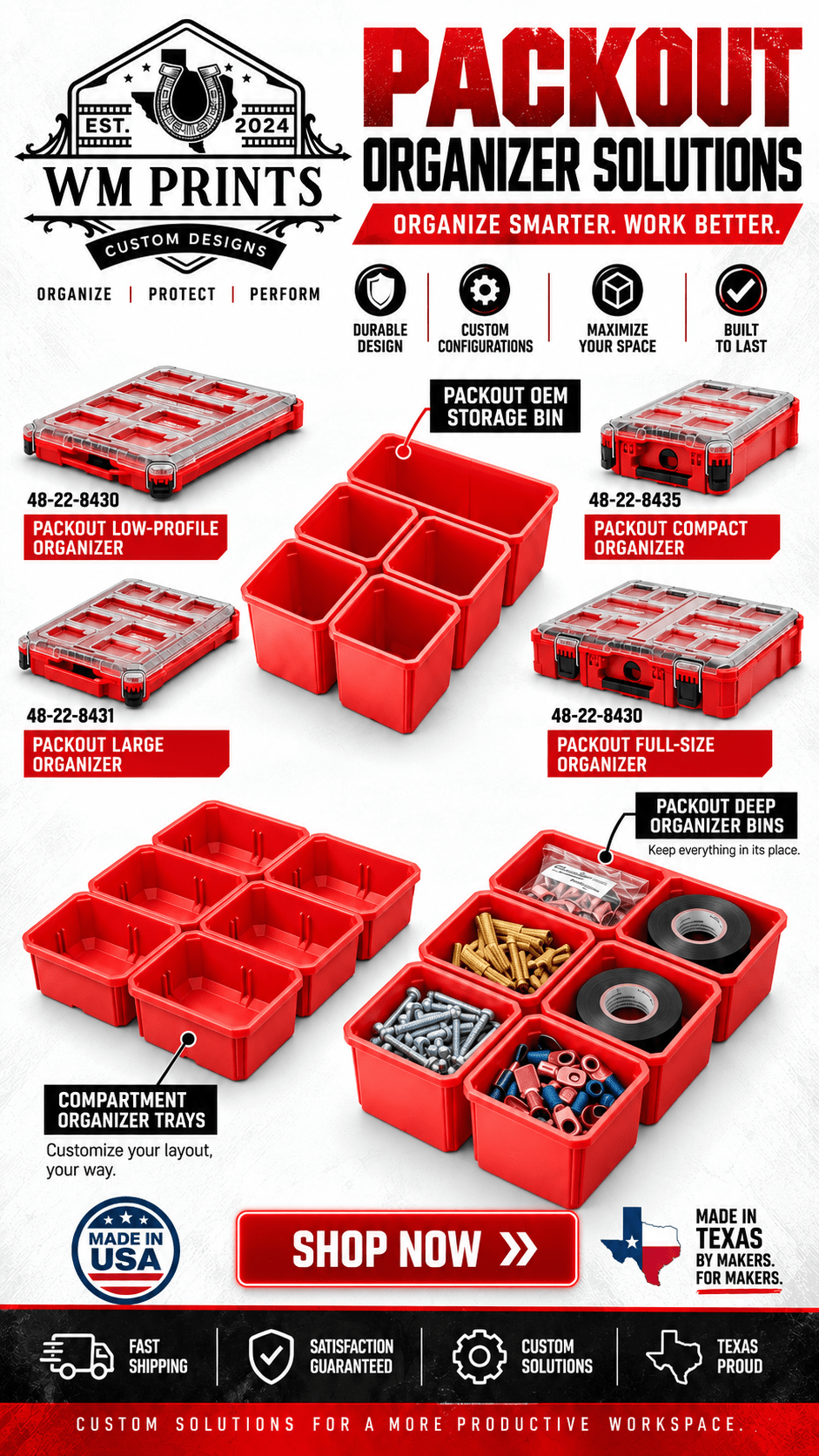 Milwaukee Packouts OEM replacement bins. - WM Prints LLC