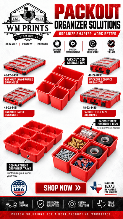 Milwaukee Packouts OEM replacement bins. - WM Prints LLC
