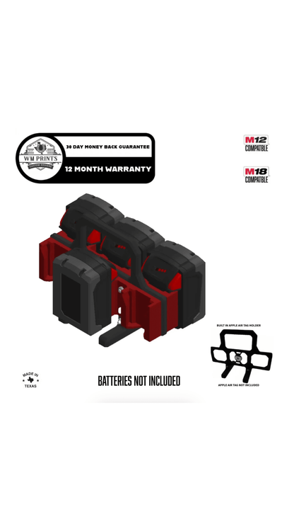 Milwaukee type battery carrier - WM Prints LLC