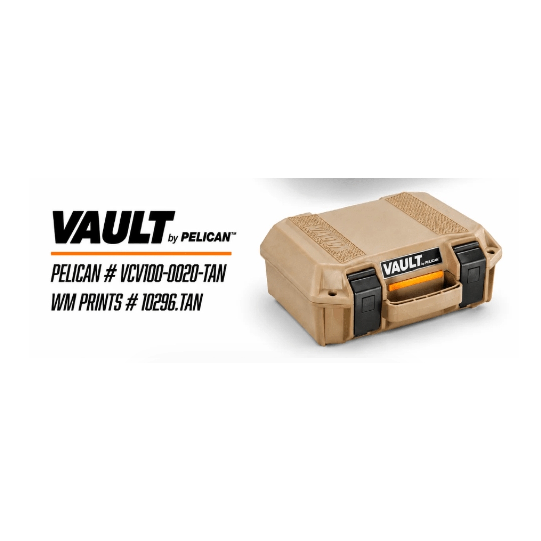 Pelican Vault V100 cases three colors. - WM Prints LLC