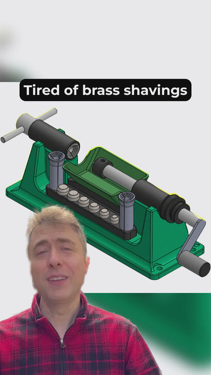 RCBS style brass case trimming catcher, collet style.