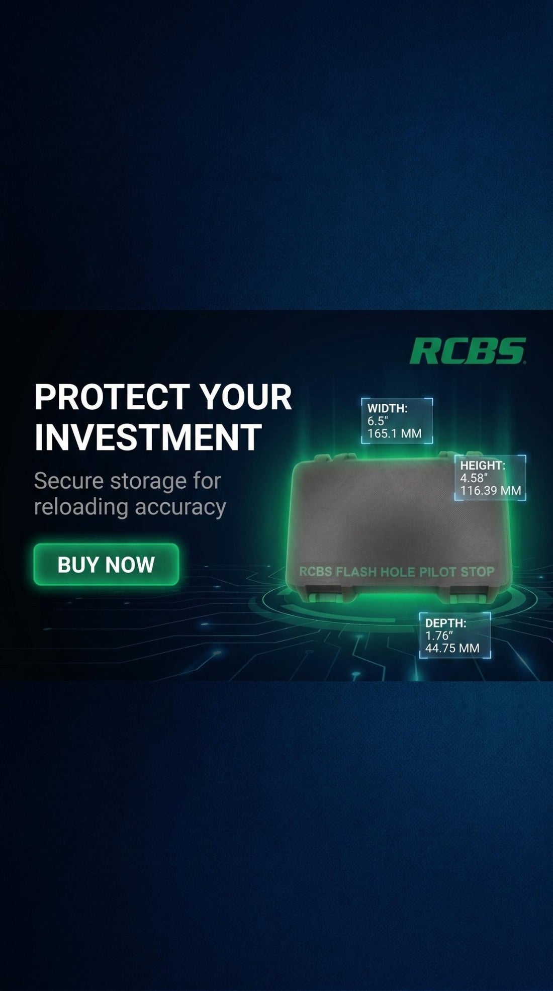 RCBS Flash Hole Pilot Stop Storage Case - WM Prints LLC